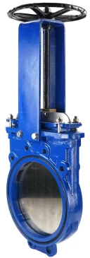 Задвижка шиберная DN.ru GGG40-SS304-NBR-2W Ду400 Ру10 Рр6 двусторонняя, межфланцевая, шток - невыдвижной, корпус - чугун GGG40, шибер - нержавеющая сталь 304, уплотнение - NBR, управление - штурвал (опрессовано)