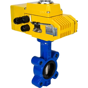 Затвор дисковый поворотный DN.ru WBV1631N-2W-Fb-H Ду50 Ру16 LUG межфланцевый, корпус - чугун QT450, диск - нержав.сталь AISI 304, уплотнение - NBR, с электроприводом QT-N-005EM-A1-220VAC-У1 DAR с датчиком обратной связи и входным управл.сигналом 4-20мА