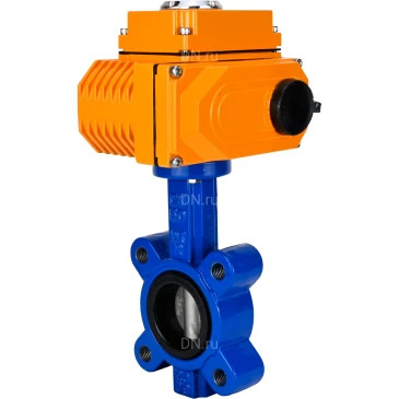 Затвор дисковый поворотный DN.ru WBV1631E-2W-Fb-H Ду150 Ру16 LUG межфланцевый, корпус - чугун QT450, диск - нержавеющая сталь 304, уплотнение - EPDM, с 1/4-оборотным электроприводом QT-N-020EM-O1-220VAC-У1 220В HARK