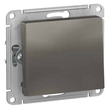 Выключатель одноклавишный Systeme Electric AtlasDesign скрытой установки, номинальный ток - 10 А, степень защиты IP20, цвет - сталь