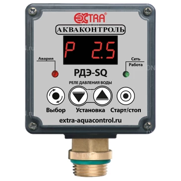Реле давления воды Акваконтроль РДЭ-SQ-10-2.85 1/2″ электронное, давление до 10бар, для насоса до 2.85кВт, 260В Реле давления воды Акваконтроль РДЭ-SQ-10-2.85 1/2″ электронное, давление до 10бар, для насоса до 2.85кВт, 260В