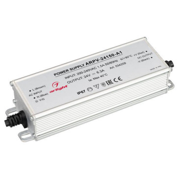 Блок питания Arlight ARPV ARPV-24150-A1 150 Вт, 6.25 А, 24 В, для светодиодных лент, IP67