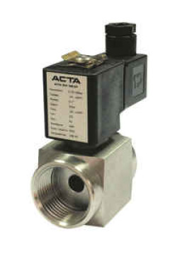Клапан электромагнитный АСТА ЭСК 620 3/4″ Ду20 проходное сечение 10 мм НЗ прямого действия нержавеющая сталь, уплотнение плунжера - PTFE, 230В, 0 — 1 бар