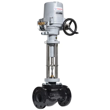 Клапан регулирующий Авангард КР 25ч945нж Ду300 Ру16 односедельный неразгруженный, присоединение фланцевое, корпус - чугун СЧ20, уплотнение - металл, электропривод ПЭП-САЗ-2-40000 (стандарт-2)