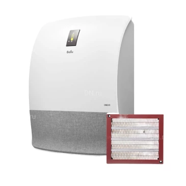 Приточный очиститель воздуха BALLU ONEAIR ASP-200SW тип нагревателя - электрический, производительность - до 200м3/ч, мощность нагревателя - 1.2 кВт, 220В