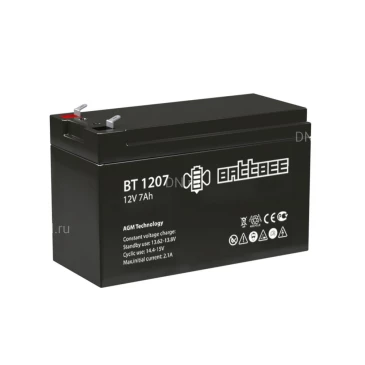 Аккумуляторная батарея BattBee BT 1207 151х65х100мм, напряжение - 12В, емкость - 7.2Ач, тип - AGM
