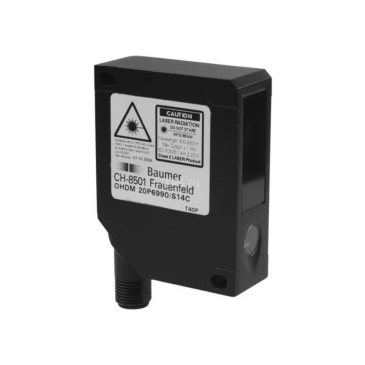Датчик лазерный Baumer OHDM 20P6990/S14C расстояние срабатывания 210-1500мм, выходная цепь PNP, Teach-in, разъем M12 5pin, корпус - металл, IP67