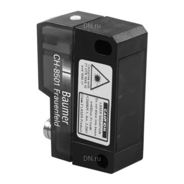 Датчик на отражение лазерный Baumer OPDK 14P5901/S35A расстояние срабатывания 10м, выходная цепь PNP, Teach-in, разъем M8 4pin, корпус - пластик, IP67