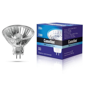 Лампа галогенная Camelion JCDR, мощность - 35 Вт, цоколь - GU5.3, форма - рефлектор