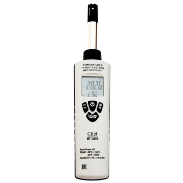 Термогигрометр CEM DT-321S цифровой, диапазон измеряемых температур от -30 до +100°C, диапазон измеряемой влажности - 5-95%