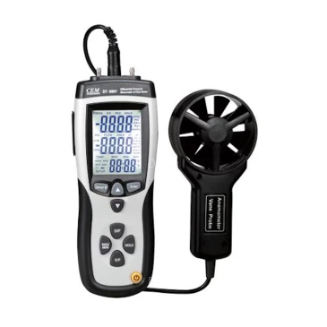 Манометр CEM DT-8897 дифференциальный цифровой с функцией анемометра, диапазон измерения давления ±13.78кПа, точность ±0.3%, диапазон измерений скорости воздуха – 0.4-30.0м/с