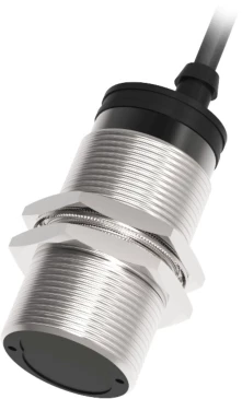 Датчик оптический LANBAO PR30-DM5DPO, цилиндрический, материал корпуса - латунь, никелированный, инфракрасный светодиод - 880нм, выход - PNP, настройка - NO, рабочая дистанция - 5м, напряжение - 30В, IP67, кабель - 2м