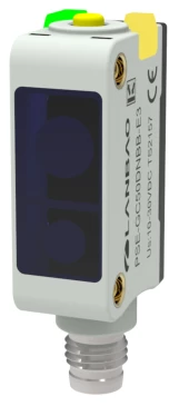 Датчик рефлекторный LANBAO PSE-GC50DNBB-E3, прямоугольный, материал корпуса - пластик, синий свет - 460нм, выход - NPN, настройка - NO/NC, рабочая дистанция - 50см, напряжение - 30В, IP67, разъем - M12