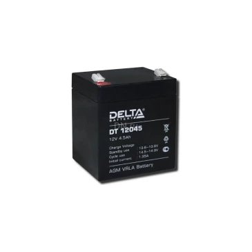 Аккумуляторная батарея Delta DT 12045 90х70х107мм, напряжение - 12В, емкость - 4.5Ач, тип клеммы - FASTON (зажим) 4.8мм