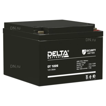 Аккумуляторная батарея Delta DT 1226 167х175х126мм, напряжение - 12В, емкость - 26Ач, тип клеммы - болт+гайка 6мм
