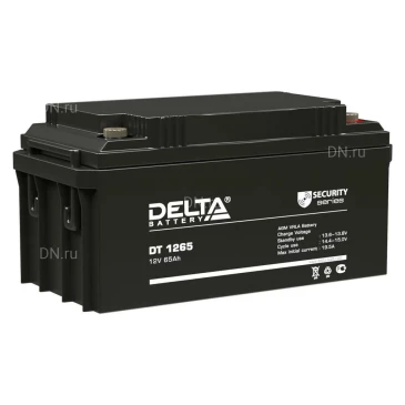 Аккумуляторная батарея Delta DT 1265 350х167х179мм, напряжение - 12В, емкость - 65Ач, тип клеммы - болт+гайка 6мм