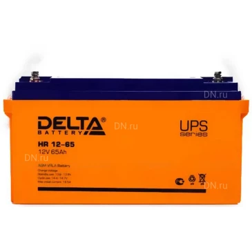 Аккумуляторная батарея Delta HR 12-65 350х167х179мм, напряжение - 12В, емкость - 65Ач, тип клеммы - под болт M6