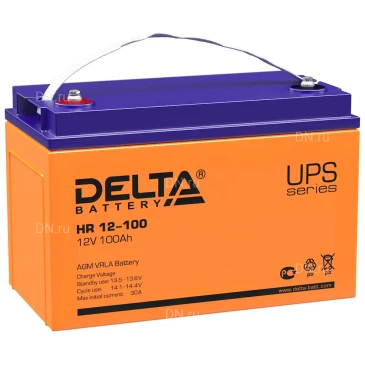 Аккумуляторная батарея Delta HR 12-100 330х171х220мм, напряжение - 12В, емкость - 100Ач, тип клеммы - под болт M6