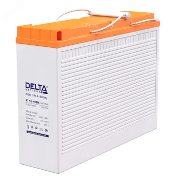 Аккумуляторная батарея Delta FT 12-105 M 395х110х293мм, напряжение - 12В, емкость - 105Ач, тип клеммы - под болт M8