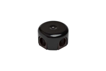 Коробка распределительная Bironi 78х30 мм, 4 кабельных ввода в комплекте, корпус - керамика, цвет - черный