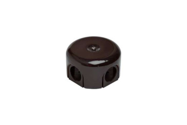 Коробка распределительная Bironi 78х30 мм, 4 кабельных ввода в комплекте, корпус - керамика, цвет - коричневый