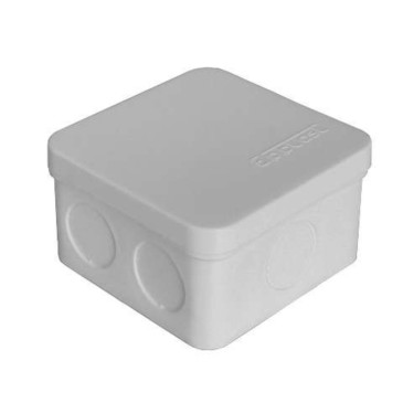 Коробка распределительная E.p.plast 75x75x45 IP54 6 выходов, для открытой проводки без гермовводов, крышка защелкивающаяся, цвет - серый