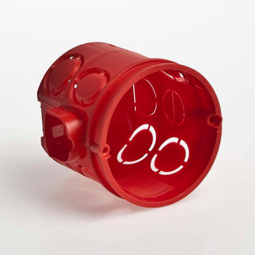 Коробка установочная Ruvinil 60х62 блочная, для скрытого монтажа углубленная, корпус - пластик, цвет - красный