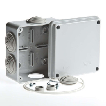 Коробка распределительная Ruvinil ОП 100x100x50 IP55, корпус - пластик, цвет - серый