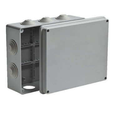 Коробка распределительная Ruvinil ОП 140x200x75 втулка ВТ55, корпус - пластик, цвет - серый