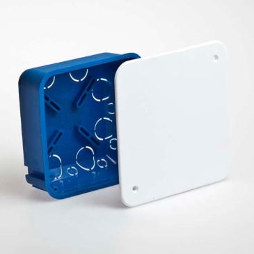 Коробка распределительная Ruvinil 100x100x45 IP30 для скрытой проводки, корпус - пластик, цвет - синий