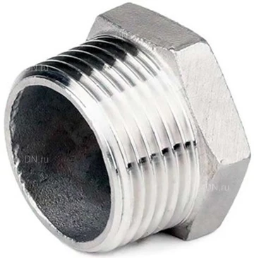 Заглушка DN.ru З-304-НР 1/8″ Ду6 Ру20, корпус - нержавеющая сталь AISI 304, присоединение - наружная резьба, тип резьбы - BSPT