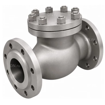 Клапан обратный 19нж76нж BasicStandard VCTh3535-F Ду150 Ру25 фланцевый, поворотный, корпус - нержавеющая сталь 12Х18Н9ТЛ, диск - нержавеющая сталь 12Х18Н9ТЛ, уплотнение - металл
