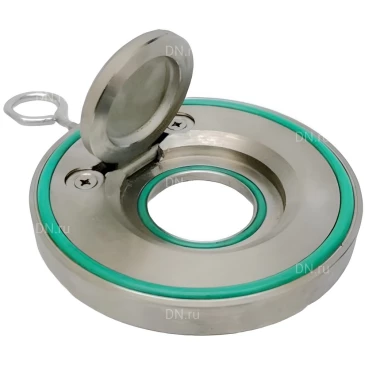 Клапан обратный лепестковый DN.ru 1S-316-316-VITON-Fb Ду50 Ру16 WDVF межфланцевый, одностворчатый, корпус - нержавеющая сталь AISI 316, диск - нержавеющая сталь AISI 316, уплотнение - Viton (опрессовано)