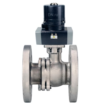 Кран шаровой DN.ru BV3232P(2pc)-FP-F-ISO-H WDVF Ду80 Ру16 полнопроходной, фланцевый, корпус - нержавеющая сталь 316, уплотнение - PTFE, с электроприводом DN.ru QTSA-N-014EM-O0-220VAC