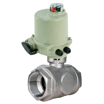 Кран шаровой DN.ru BV3232P(4pc)-SP-3WL-T-ISO-H WDVF Ду40 Ру63 стандартнопроходной, 3-ходовой L-тип, внутренняя резьба, корпус - нержавеющая сталь AISI 316, уплотнение - PTFE, с электроприводом ГЗ-ОФ-80/21К 380В