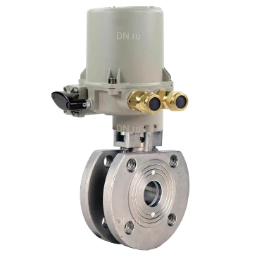 Кран шаровой DN.ru BV3232P-FP-Fb-ISO-H WDVF Ду50 Ру16 полнопроходной, межфланцевый, корпус - нержавеющая сталь 316, уплотнение - PTFE, с электроприводом ГЗ-ОФВ-80/21К 380В