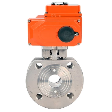 Кран шаровой DN.ru BV3232P-FP-Fb-ISO-H WDVF Ду50 Ру16 полнопроходной, межфланцевый, корпус - нержавеющая сталь 316, уплотнение - PTFE, с электроприводом QT-N-005EM-O1-24VDC-У1 HARK