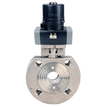 Кран шаровой DN.ru BV3232P-FP-Fb-ISO-H WDVF Ду100 Ру16 полнопроходной, межфланцевый, корпус - нержавеющая сталь 316, уплотнение - PTFE, с электроприводом DN.ru QTSA-N-020EM-O0-220VAC