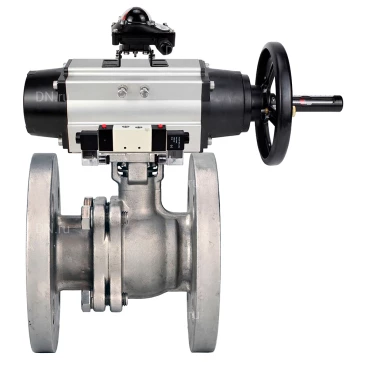 Кран шаровой DN.ru BV3232P(2pc)-FP-F-ISO-H WDVF Ду80 Ру16 полнопроходной, фланцевый, корпус - нержавеющая сталь 316, уплотнение - PTFE, с пневмоприводом PA-DA-105-1, пневмораспределителем 4V320-10 220В NAMUR и БКВ APL-210N