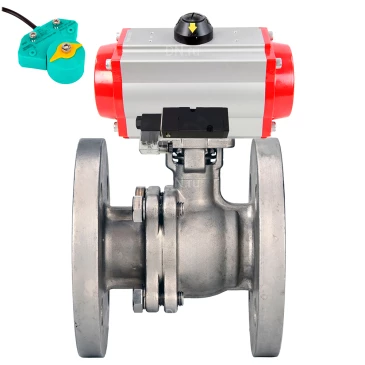 Кран шаровой DN.ru BV3232P(2pc)-FP-F-ISO-H WDVF Ду50 Ру40 полнопроходной, фланцевый, корпус - нержавеющая сталь 316, уплотнение - PTFE, с пневмоприводом PA-SA-105, пневмораспределителем 4М310-08 24В NAMUR и магнитным переключателем ALS200D