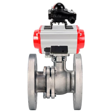 Кран шаровой DN.ru BV3232P(2pc)-FP-F-ISO-H WDVF Ду50 Ру40 полнопроходной, фланцевый, корпус - нержавеющая сталь 316, уплотнение - PTFE, с пневмоприводом PA-SA-105, пневмораспределителем 4М310-08 24В NAMUR и БКВ APL-210N