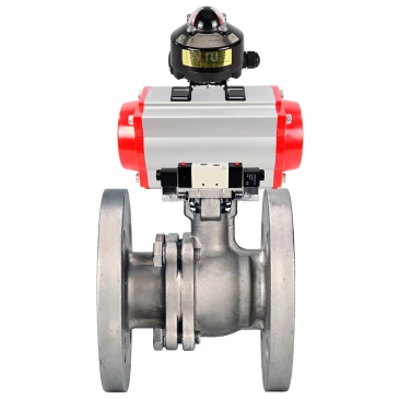 Кран шаровой DN.ru BV3232P(2pc)-FP-F-ISO-H WDVF Ду65 Ру16 полнопроходной, фланцевый, корпус - нержавеющая сталь 316, уплотнение - PTFE, с пневмоприводом PA-DA-083, пневмораспределителем 4V320-10 220В NAMUR и БКВ APL-510N EX