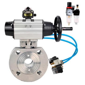 Кран шаровой DN.ru BV3232P-FP-Fb-ISO-H WDVF Ду100 Ру16 полнопроходной, межфланцевый, корпус - нержавеющая сталь 316, уплотнение - PTFE, с пневмоприводом PA-DA-105-1, пневмораспределителем 4V320-10 220В, БКВ APL-510N EX и БПВ AFC2000