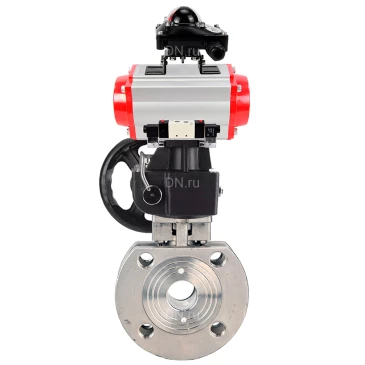 Кран шаровой DN.ru BV3232P-FP-Fb-ISO-H WDVF Ду100 Ру16 полнопроходной, межфланцевый, корпус - нержавеющая сталь 316, уплотнение - PTFE, с пневмоприводом PA-DA-105, пневмораспределителем 4V320-08 220В NAMUR, БКВ APL-210N и ручным дублером MON2-450-T28-ISO