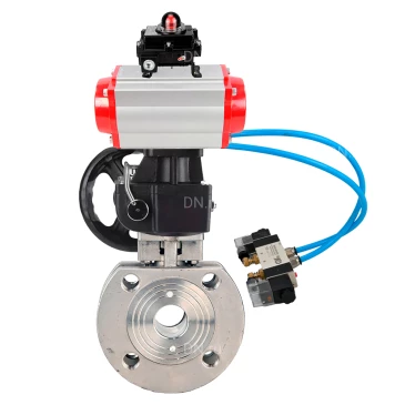 Кран шаровой DN.ru BV3232P-FP-Fb-ISO-H WDVF Ду50 Ру16 полнопроходной, межфланцевый, нержавеющая сталь 316, PTFE, с пневмоприводом PA-DA-083, пневмораспределителем 4V320-08 220В, БКВ APL-410N EX и ручным дублером MON1-250-T26-ISO