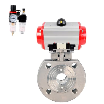 Кран шаровой DN.ru BV3232P-FP-Fb-ISO-H WDVF Ду50 Ру16 полнопроходной, межфланцевый, корпус - нержавеющая сталь 316, уплотнение - PTFE, с пневмоприводом PA-DA-083, пневмораспределителем 4V320-08 220В NAMUR и БПВ AFC2000