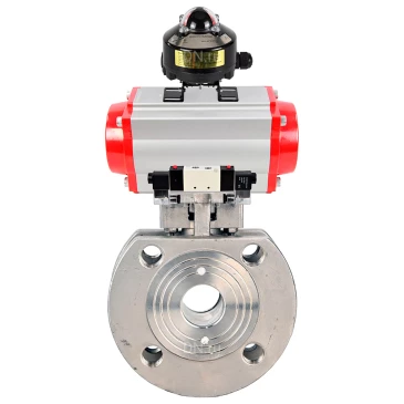 Кран шаровой DN.ru BV3232P-FP-Fb-ISO-H WDVF Ду100 Ру16 полнопроходной, межфланцевый, корпус - нержавеющая сталь 316, уплотнение - PTFE, с пневмоприводом PA-SA-160, пневмораспределителем 4V320-08 220В NAMUR и БКВ APL-510N EX