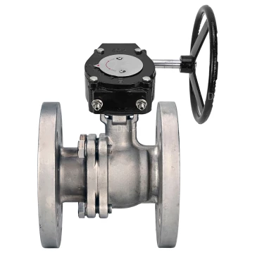 Кран шаровой DN.ru BV3232P(2pc)-FP-F-ISO-H WDVF Ду50 Ру40 полнопроходной, фланцевый, корпус - нержавеющая сталь 316, уплотнение - PTFE, с редуктором DN.ru RDN RQN3-150Z-T24