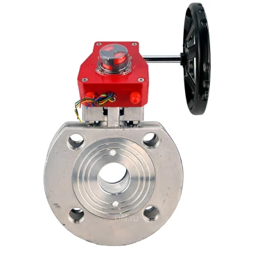 Кран шаровой DN.ru BV3232P-FP-Fb-ISO-H WDVF Ду50 Ру16 полнопроходной, межфланцевый, корпус - нержавеющая сталь 316, уплотнение - PTFE, с редуктором DN.ru HGBF RQN1-180Z