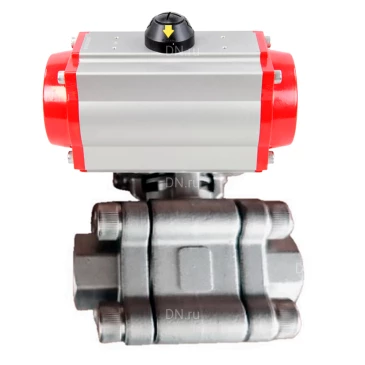 Кран шаровой DN.ru BV3232P(3pc)-FP-SW-ISO-H Ду100 Ру63 полнопроходной, корпус - нержавеющая сталь SS316, под приварку, с пневмоприводом PA-DA-105 двойного действия Кран шаровой DN.ru BV3232P(3pc)-FP-SW-ISO-H Ду100 Ру63 полнопроходной, корпус - нержавеющая сталь SS316, под приварку, с пневмоприводом PA-DA-105 двойного действия